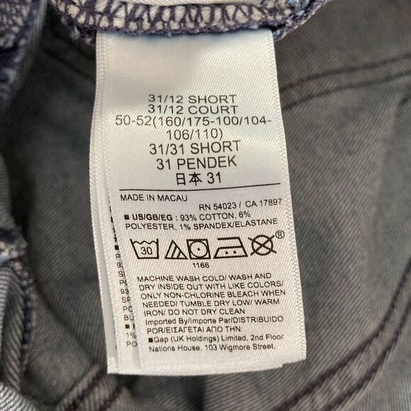 Gap Jeans Women’s 12 Short Blue Denim Mid Rise Slim Fit Raw Hem Vintage Style - Picture 8 of 13